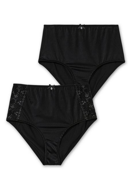 sheego Doppelpack Slips mit Spitze und Shapingeinsatz - schwarz+schwarz sheego Fabrik Onlineshop
