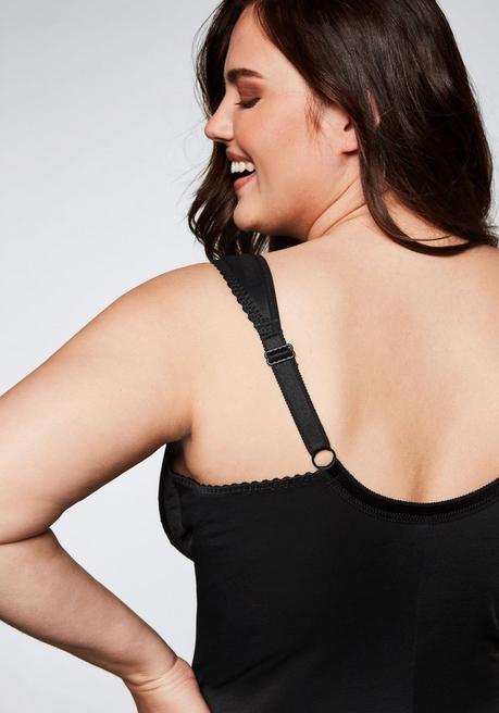 sheego Body ohne Bügel mit leichtem Shape-Effekt - schwarz sheego Saisonschlussverkauf