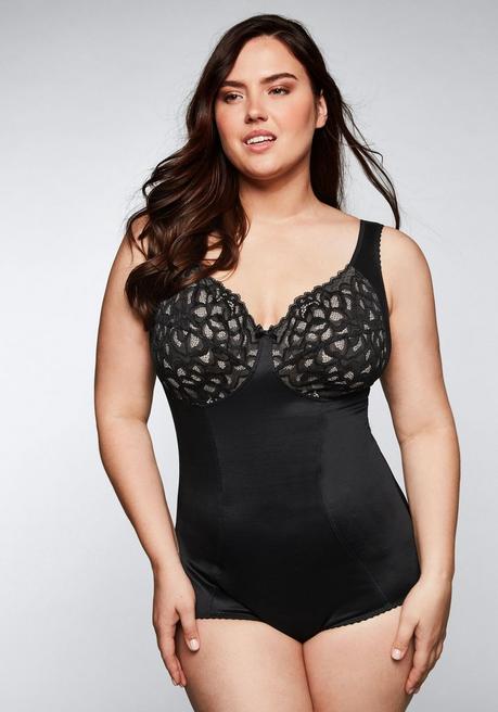 sheego Body ohne Bügel mit leichtem Shape-Effekt - schwarz sheego Saisonschlussverkauf