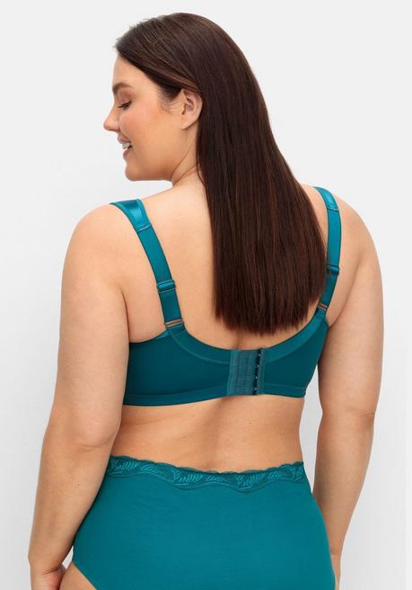 sheego Bügel-BH mit kleiner Zierschleife, breite Träger - petrol sheego Top Angebot