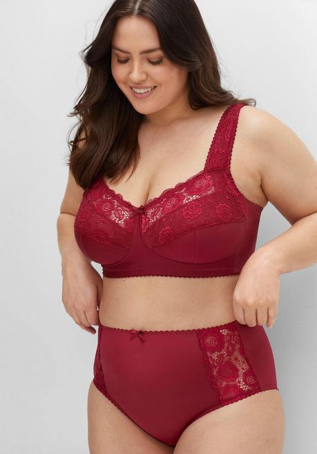 sheego Taillenslip mit transparenter Spitze - burgund sheego Neueste Mode