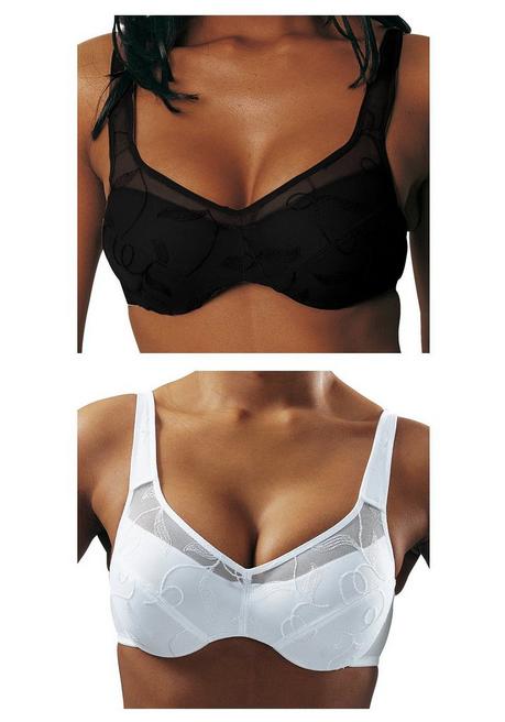 PETITE FLEUR Doppelpack Minimizer-BHs mit unterlegten Cups - schwarz+weiß sheego Räumungsverkauf