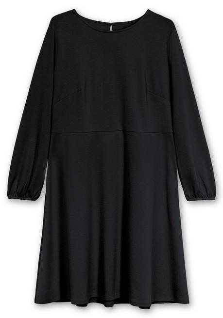sheego Kleid aus Interlock, mit ausgestelltem Rock - schwarz sheego Riesige Ersparnisse