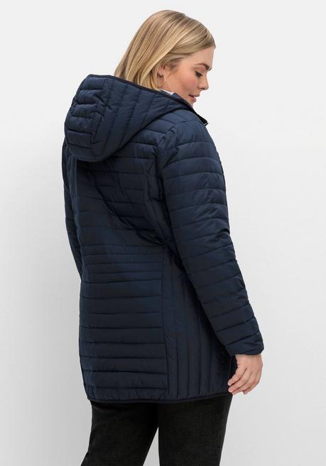 sheego Leicht wattierte Longsteppjacke mit Kapuze - nachtblau sheego Super Sparpreis