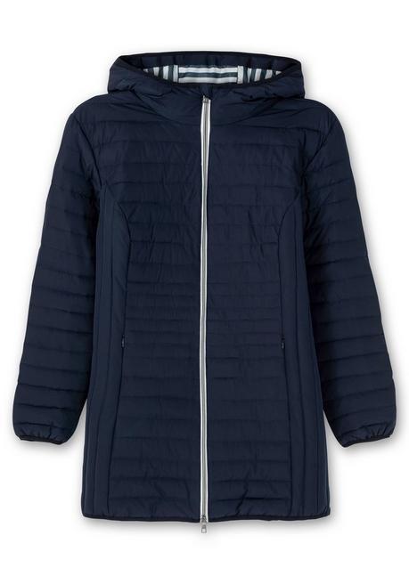 sheego Leicht wattierte Longsteppjacke mit Kapuze - nachtblau sheego Super Sparpreis