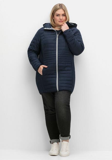 sheego Leicht wattierte Longsteppjacke mit Kapuze - nachtblau sheego Super Sparpreis