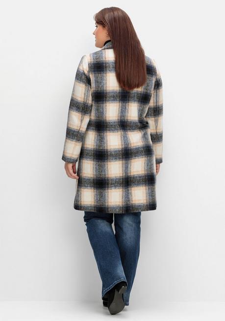 sheego by Joe Browns Karierter Kurzmantel mit Wolle - dunkelgrau kariert sheego Wochenangebot