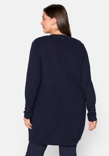 sheego Cardigan aus Grobstrick, in offener Form - marine sheego Kostenlose Rückgabe