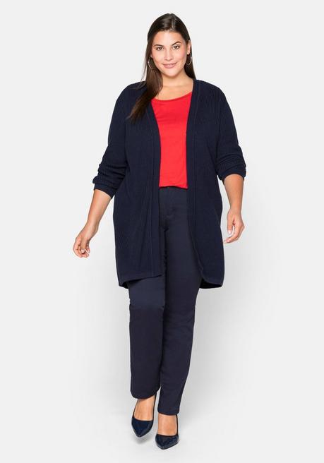 sheego Cardigan aus Grobstrick, in offener Form - marine sheego Kostenlose Rückgabe
