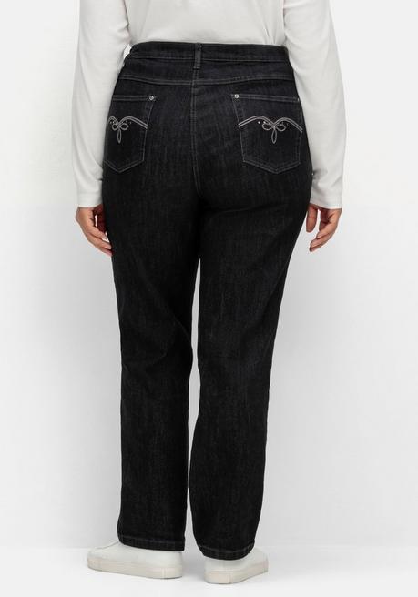 sheego x Collection L. Gerade Jeans in 5-Pocket-Form - black Denim sheego Letzte 3 Tage