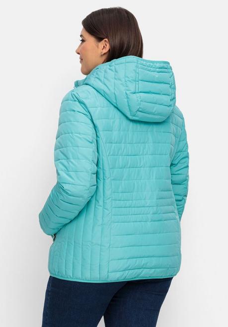 sheego Leichte Steppjacke mit abnehmbarer Kapuze - aqua sheego JETZT KAUFEN
