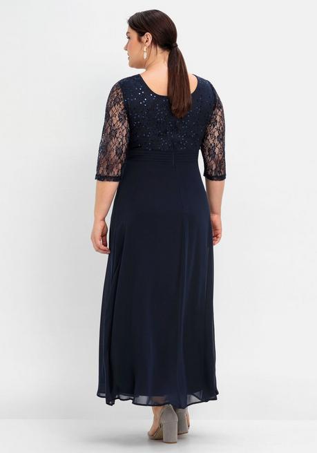 sheego Abendkleid mit floraler Spitze - marine sheego Neueste Stile