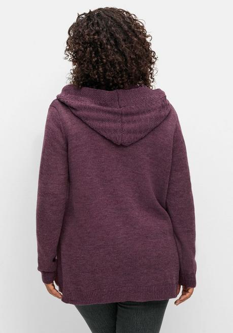 sheego by Joe Browns Cardigan mit Kapuze und Knopfverschluss - brombeer sheego Letzter Tag