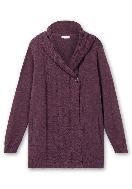 sheego by Joe Browns Cardigan mit Kapuze und Knopfverschluss - brombeer sheego Letzter Tag