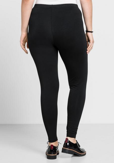 sheego Leggings mit Gummizugbund - schwarz sheego Bis zu 50% Rabatt