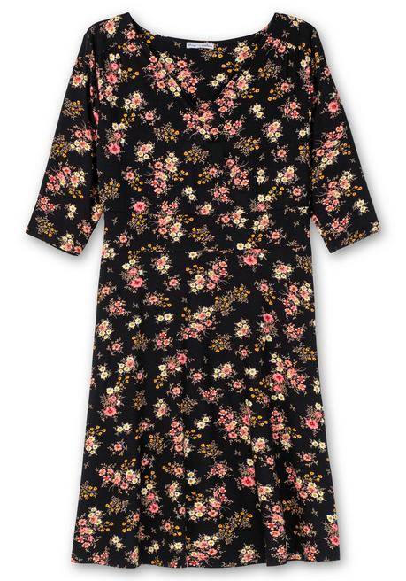 sheego by Joe Browns Jerseykleid mit Blumendruck und ausgestelltem Rock - schwarz gemustert sheego Nur für heute
