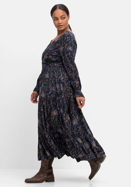 sheego by Joe Browns Maxikleid mit floralem Alloverdruck - nachtblau bedruckt sheego Sonderangebot der Fabrik