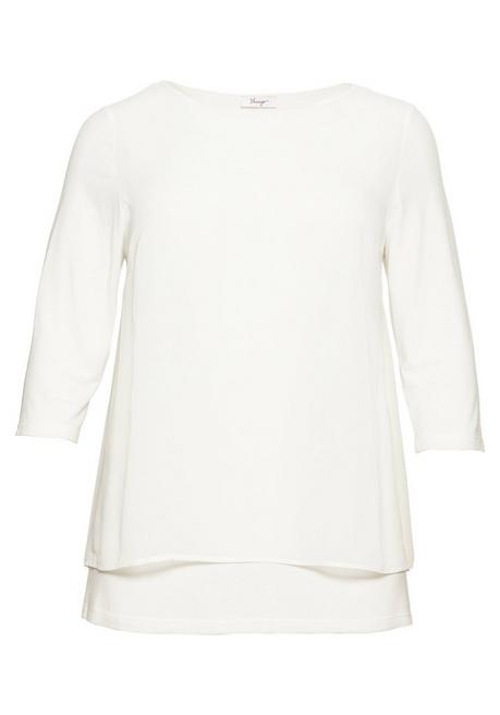 sheego Blusenshirt in leichter A-Linie mit Zipfelsaum - offwhite sheego Vierteljährliche Förderung