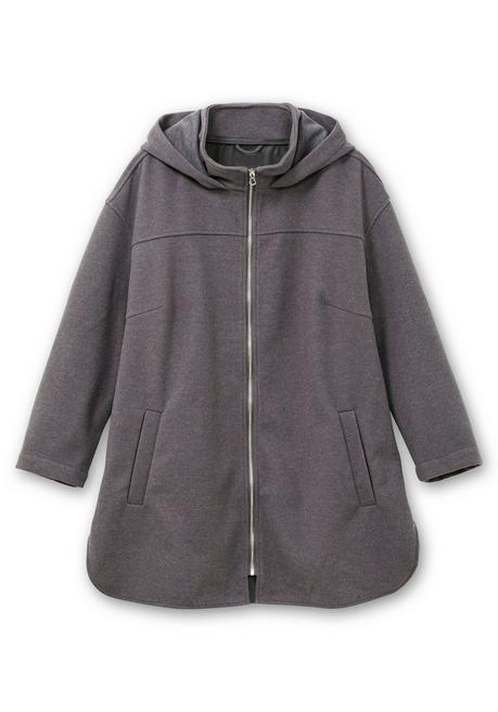sheego Kapuzenjacke mit Stehkragen und Reißverschluss - anthrazit sheego Discount Store für neue Produkte