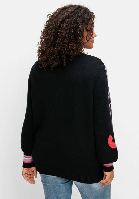 sheego by Joe Browns Pullover mit Animalmotiv und Ballonärmeln - schwarz gemustert sheego Super Rabatt