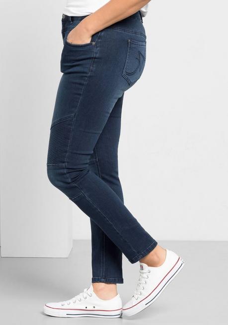 sheego Skinny Power-Stretch-Jeans im Biker-Look - dark blue Denim sheego Clearance-Verkauf