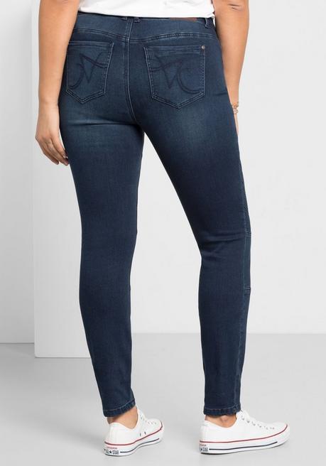 sheego Skinny Power-Stretch-Jeans im Biker-Look - dark blue Denim sheego Clearance-Verkauf