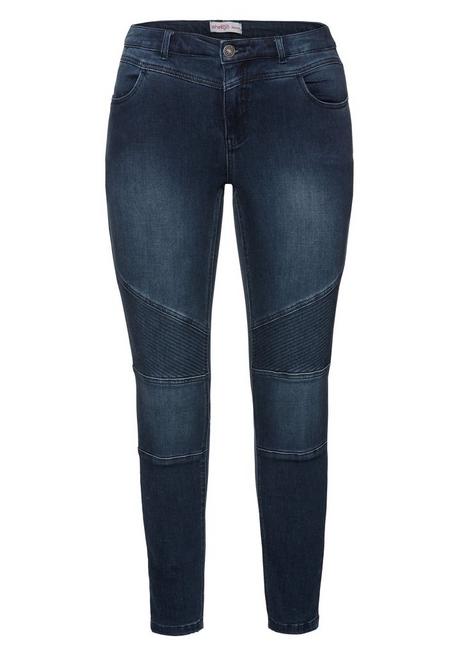 sheego Skinny Power-Stretch-Jeans im Biker-Look - dark blue Denim sheego Clearance-Verkauf