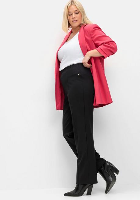 sheego Gerade Hose aus Interlock, mit elastischem Bund - schwarz sheego Outlet