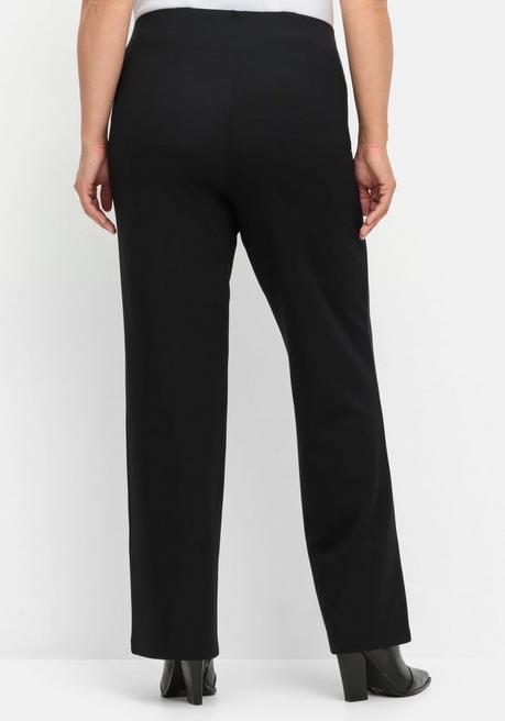 sheego Gerade Hose aus Interlock, mit elastischem Bund - schwarz sheego Outlet