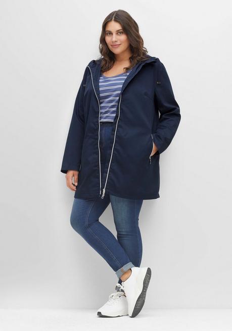 sheego Übergangsjacke in A-Linie, mit Kapuze und Reißverschluss - nachtblau sheego Verkauf