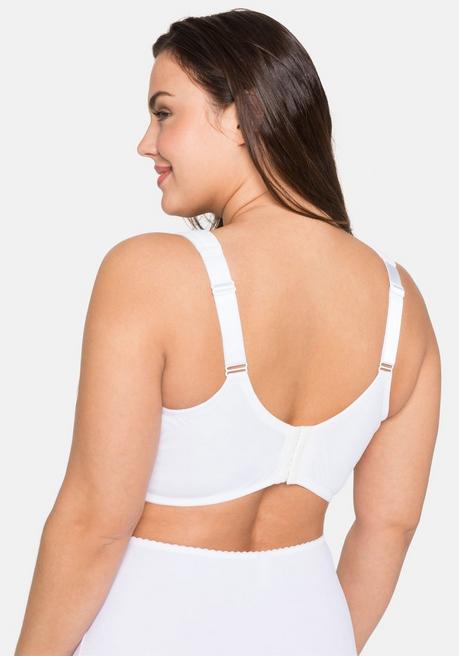 sheego T-Shirt-BH mit Spitze und nahtlosen Cups - weiß sheego Sonderangebot