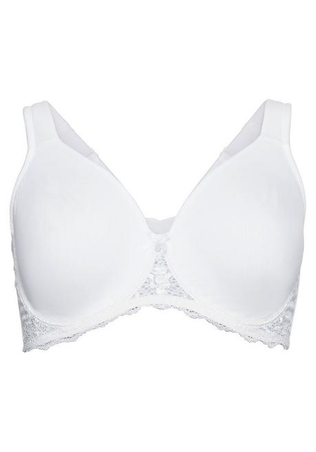 sheego T-Shirt-BH mit Spitze und nahtlosen Cups - weiß sheego Sonderangebot