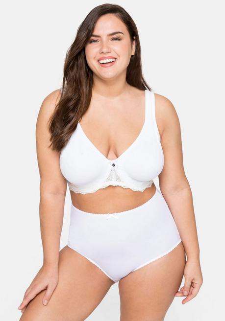 sheego T-Shirt-BH mit Spitze und nahtlosen Cups - weiß sheego Sonderangebot