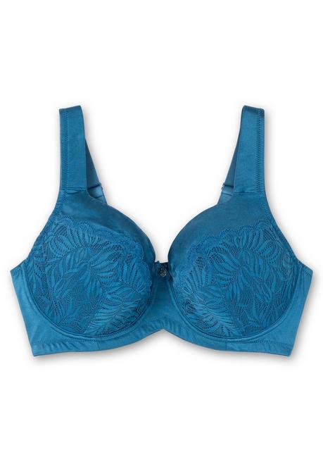sheego Bügel-BH aus floraler Spitze, mit Seitenstützen - blau sheego Günstig kaufen