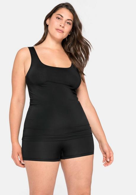 sheego Tanktop in extralanger Form, aus Microfaser - schwarz sheego Preisnachlass