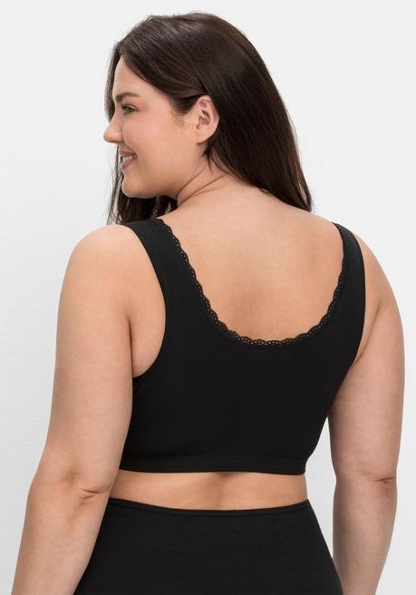 sheego Doppelpack Bustiers mit Spitzenbesatz - schwarz+weiß sheego Lagerräumung