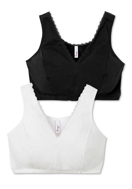 sheego Doppelpack Bustiers mit Spitzenbesatz - schwarz+weiß sheego Lagerräumung