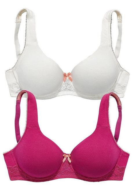 NUANCE Doppelpack T-Shirt BHs - burgund+weiß sheego Neueste Mode