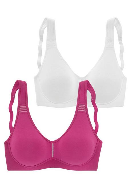 PETITE FLEUR Doppelpack T-Shirt-BHs - beere+weiß sheego Online Outlet