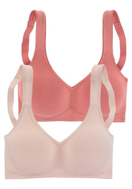 PETITE FLEUR Doppelpack Basic-BHs ohne Bügel - terrakotta+creme sheego Saisonale Angebote