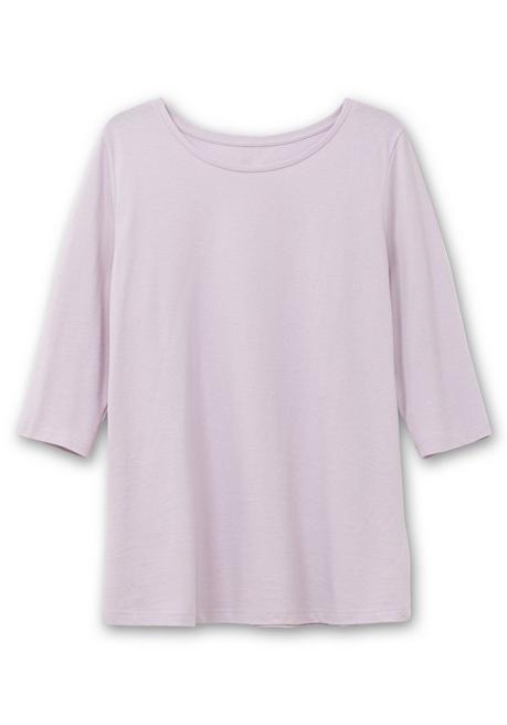 sheego Shirt in Piqué-Qualität mit 3/4-Ärmeln - flieder sheego Nur für heute
