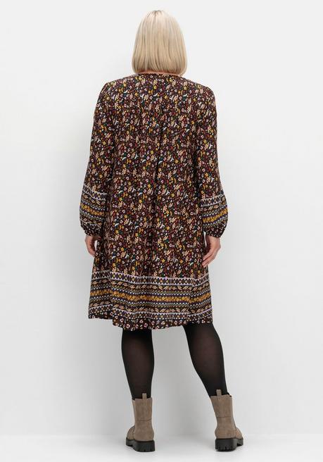 sheego Hängerchen-Kleid im Mustermix, in A-Linie - braun gemustert sheego Kostenloser Versand international