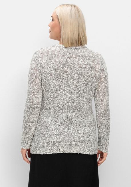 sheego Pullover aus meliertem Effektgarn - anthrazit sheego Outlet