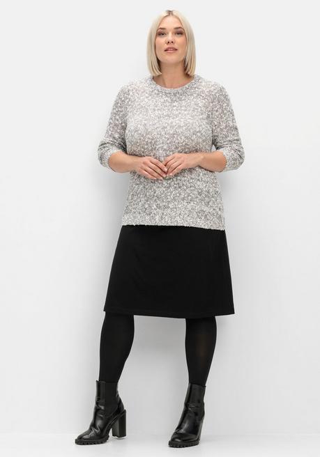 sheego Pullover aus meliertem Effektgarn - anthrazit sheego Outlet