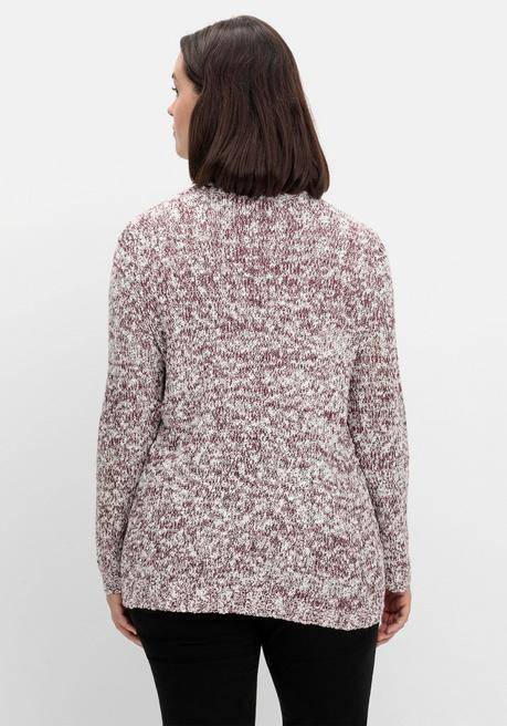 sheego Pullover aus meliertem Effektgarn - burgund sheego Auslauf