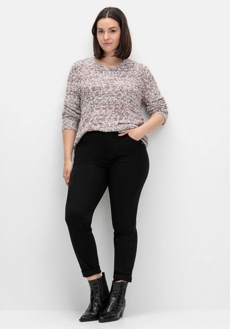 sheego Pullover aus meliertem Effektgarn - burgund sheego Auslauf