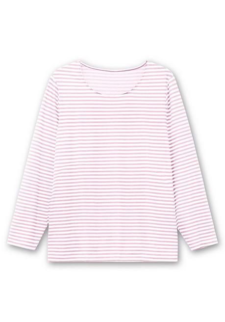 sheego Gestreiftes Langarmshirt mit Rundhalsausschnitt - rosé gestreift sheego Angebote