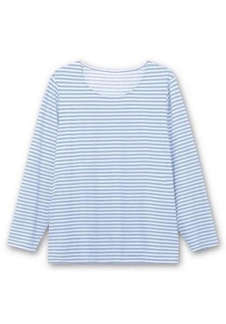 sheego Gestreiftes Langarmshirt mit Rundhalsausschnitt - mittelblau gestreift sheego Hotsell