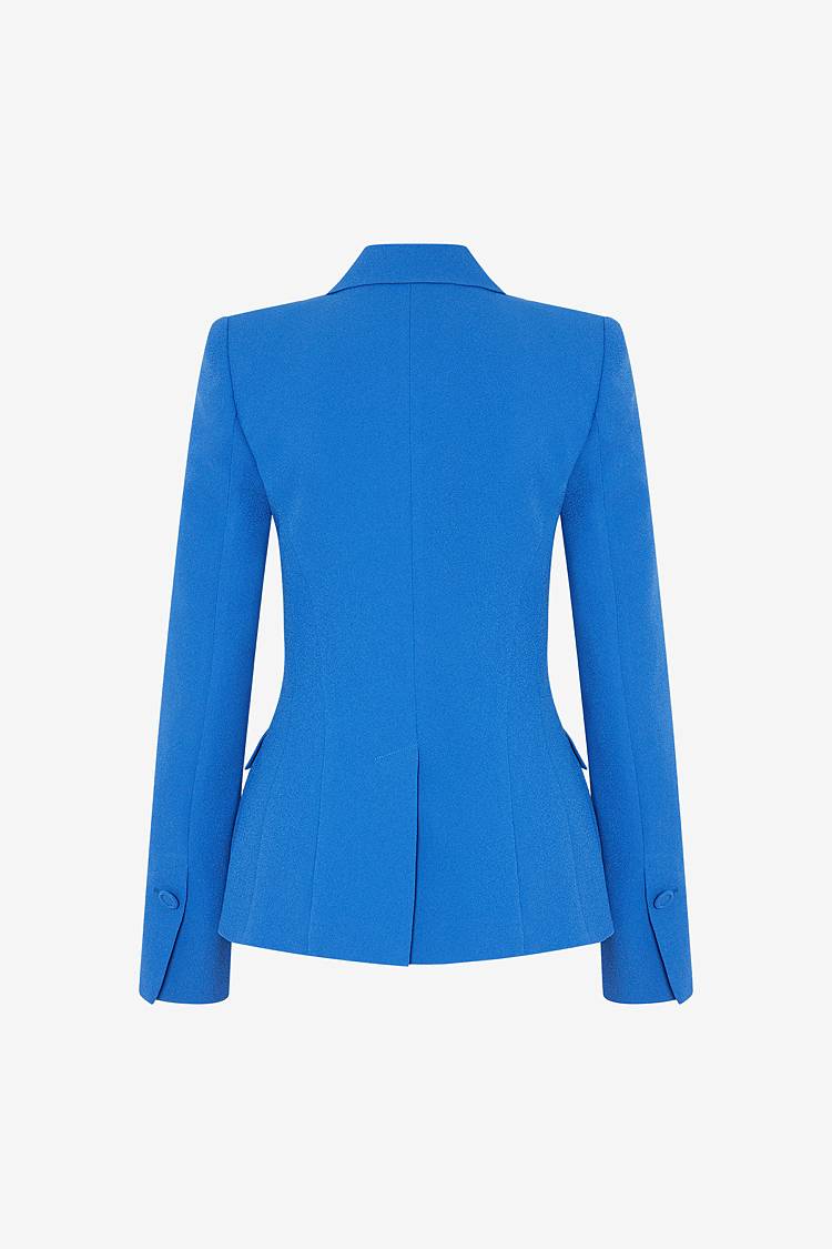﻿Sly 010 Einreihiger Blazer mit Pattentaschen aus Crêpe-Envers-Satin Muttertagsangebot