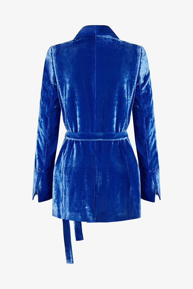 Sly 010 Wickelblazer mit Gürtel aus Viskose-Samt Zeitlich begrenztes Angebot